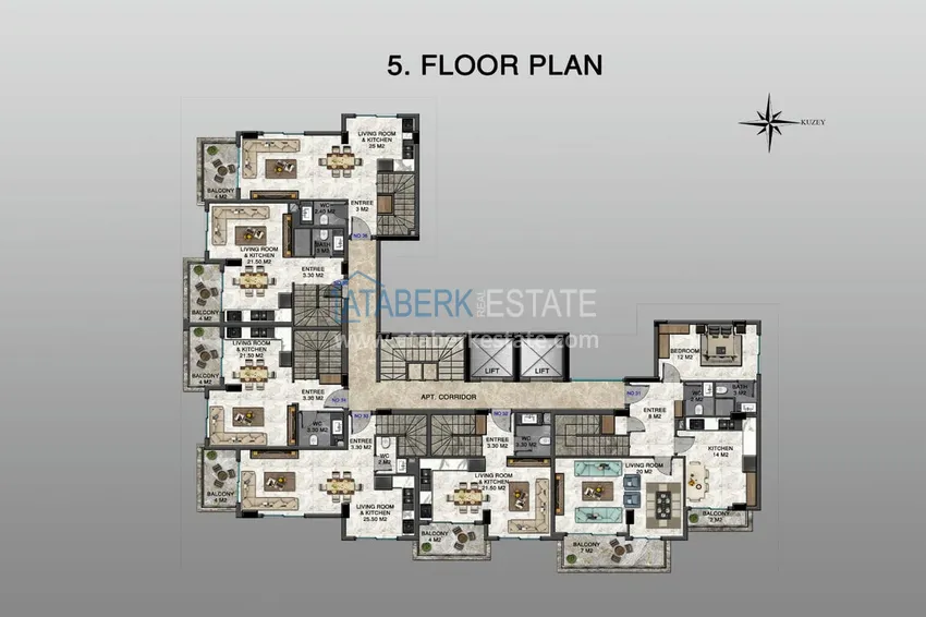 Купить дешево Новый бутик-комплекса на этапе строительства в районе Авсаллар 2