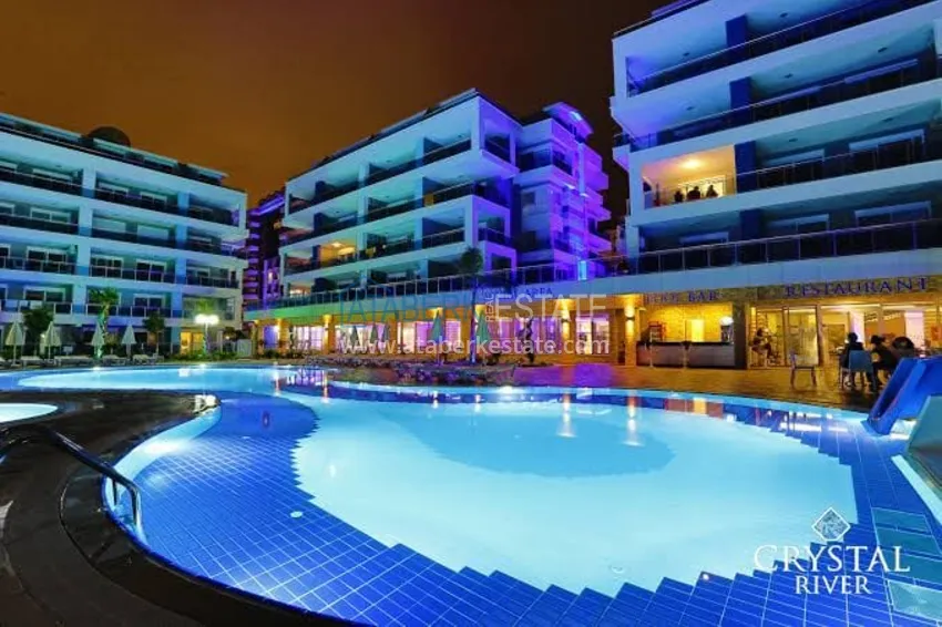 Квартира 1+1 с мебелью и застеклённым балконом в комплексе с богатой инфраструктурой, район Оба – Алания 9 