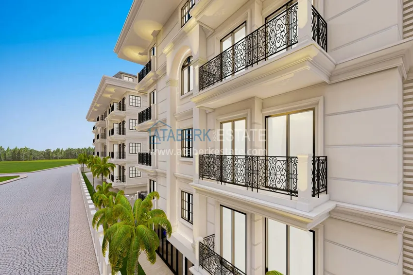 Квартира в строящемся комплексе - центр Алании в 350 м от пляжа Клеопатра 5 