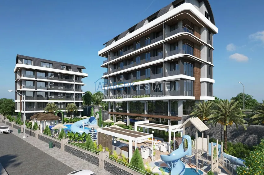 Квартиры и пентхаусы в комплексе на этапе строительства – Алания, район Каргыджак 6 