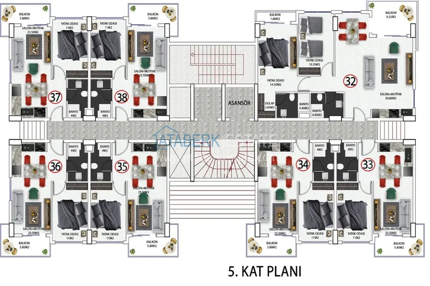 Купить дешево Новый привлекательный проект жилого комплекса в районе Авсаллар 6 