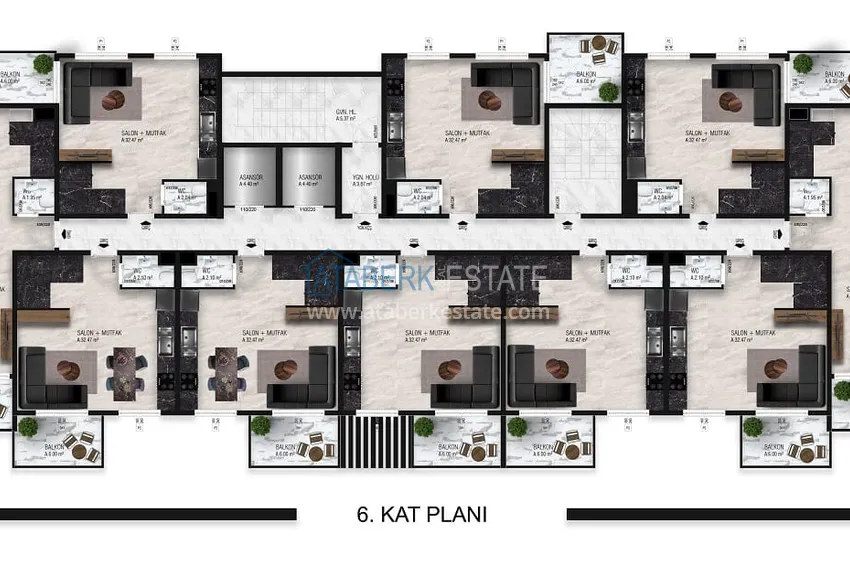 Купить дешево Квартиры в рассрочку на начальном этапе строительства – Алания, Демирташ 1 