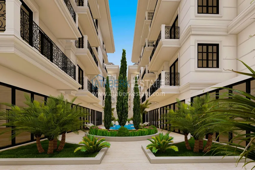 Квартира в строящемся комплексе - центр Алании в 350 м от пляжа Клеопатра 6 