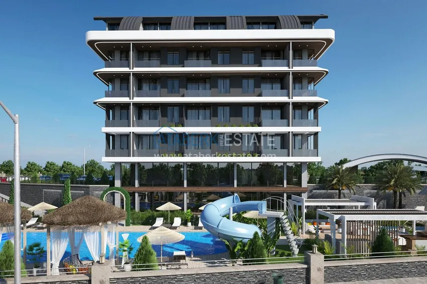 Квартиры и пентхаусы в комплексе на этапе строительства – Алания, район Каргыджак 8 