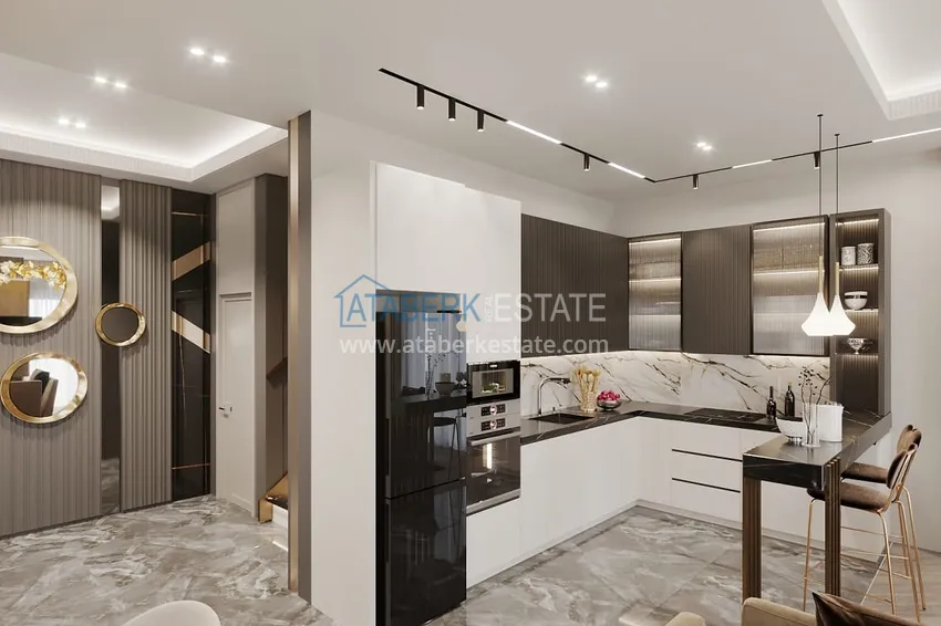 Приобрести Виллы премиум-класса на начальном этапе строительства в горном районе Алании - Тепе 7 