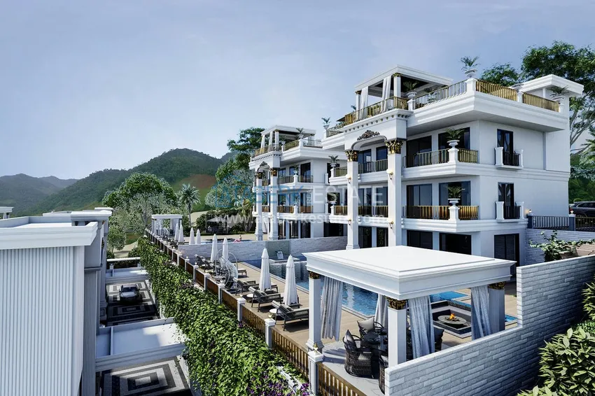 Виллы премиум-класса на начальном этапе строительства в горном районе Алании - Тепе 8 