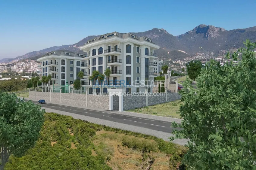 Квартира 3+1 с отдельной кухней и авторской отделкой в эксклюзивном жилом комплексе, район Оба – Алания 9 