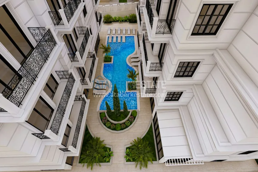 Квартира в строящемся комплексе - центр Алании в 350 м от пляжа Клеопатра 9 