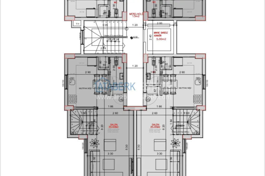 Купить дешево Новый бутик-проект в центральной части Газипаши, район Пазарджи 2 