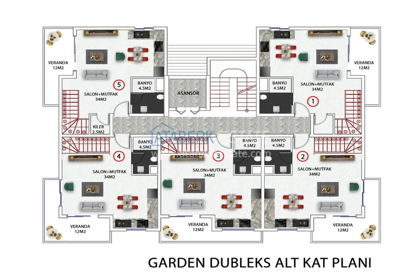Купить дешево Квартиры и пентхаусы в комплексе на этапе строительства – Алания, район Инджекум 3 