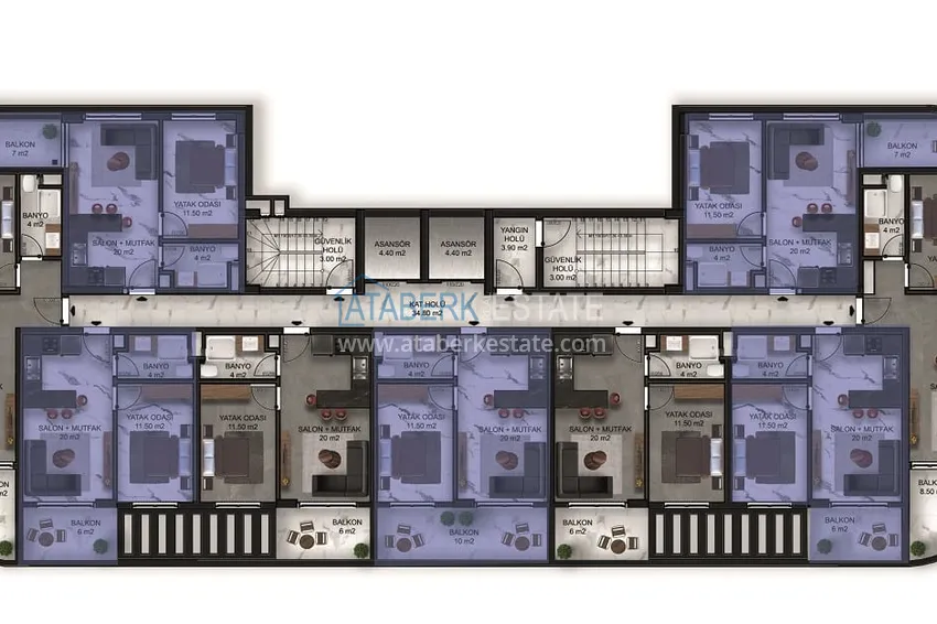 Купить дешево Новый инвестиционный проект резиденции в сегменте комфорт – Алания, Авсаллар 6