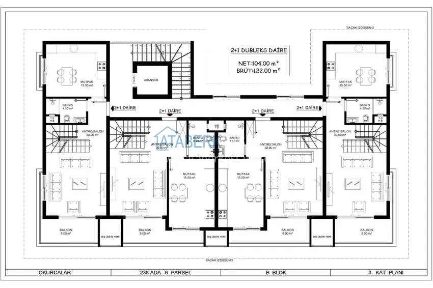Купить дешево Недорогие квартиры от застройщика в Алании район Окурджалар на этапе проекта 2 