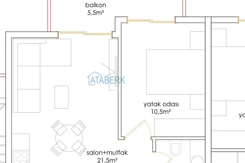 Купить дешево Квартира в строящемся комплексе - центр Алании в 350 м от пляжа Клеопатра 3 