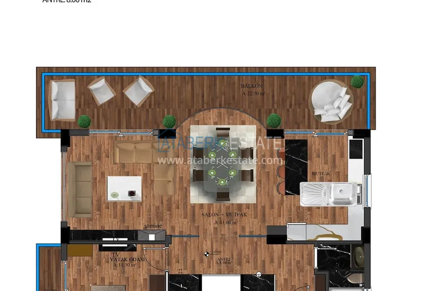 Купить дешево Виллы в Каргыджаке от застройщика – с правом на получение турецкого гражданства  9 