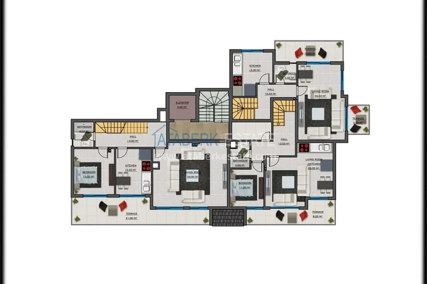 Купить дешево Современный проект резиденции с инфраструктурой в Газипаше  1 
