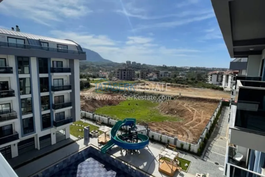 Приобрести Квартира-дуплекс 2+1 с мебелью и видом на горы в новом комплексе – Алания, район Оба 12 