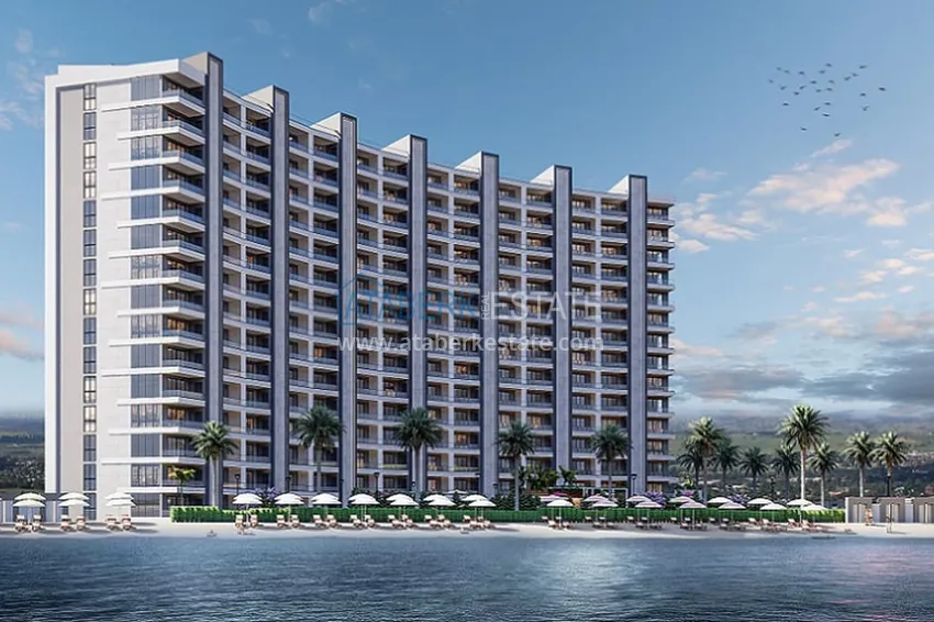 Квартиры с открытым видом на море на стадии строительства в районе Аяш-Мерсин 2 