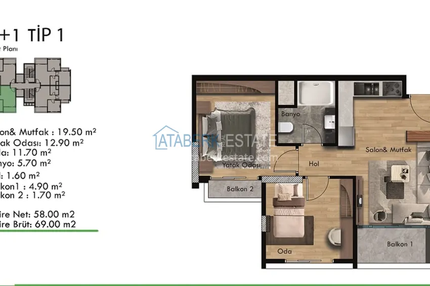 Купить дешево Квартиры на этапе строительства в уютном жилом комплексе в районе Тедже-Мерсин 1