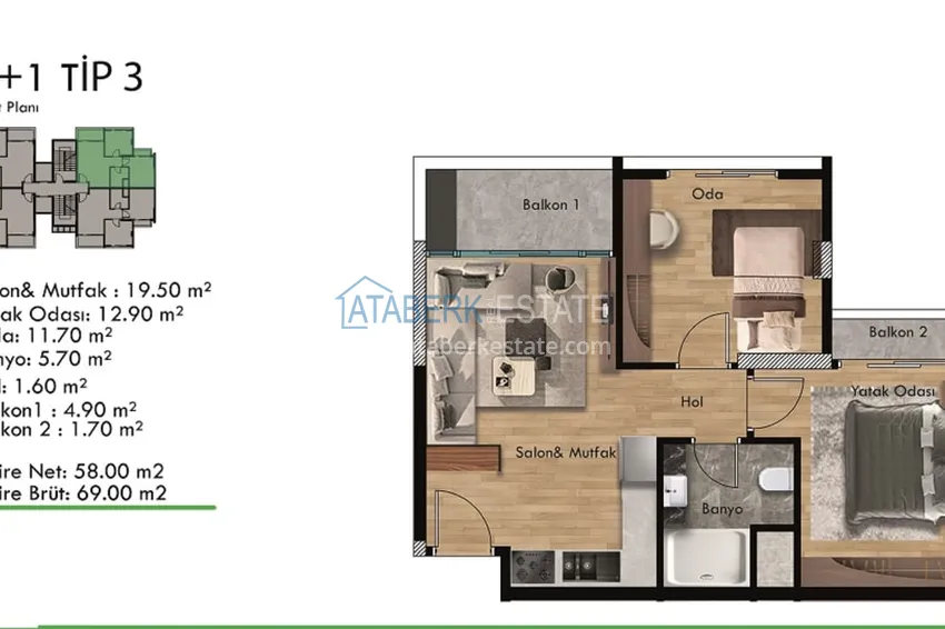 Купить дешево Квартиры на этапе строительства в уютном жилом комплексе в районе Тедже-Мерсин 3