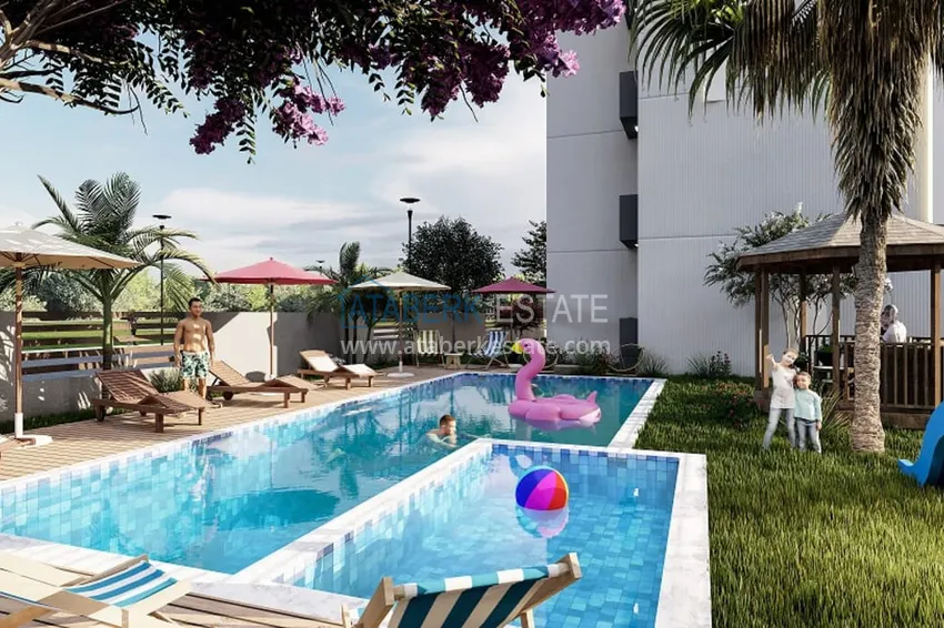 Квартиры на этапе строительства в уютном жилом комплексе в районе Тедже-Мерсин 7