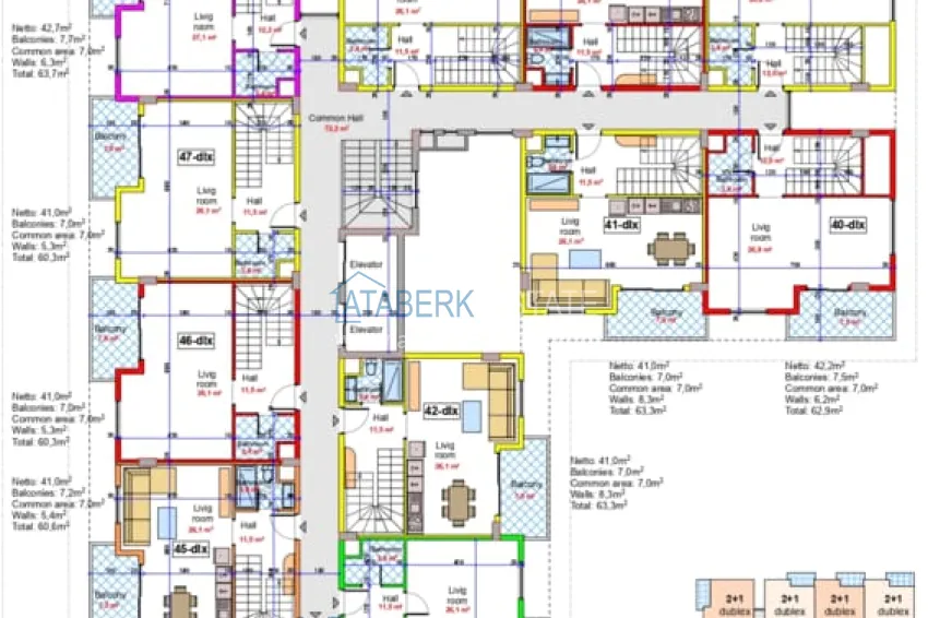 Купить дешево Апартаменты от инвестора в комплексе на этапе строительства – Алания, Оба  1 