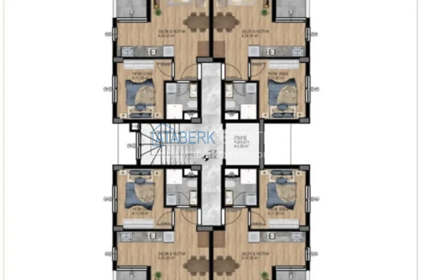 Купить дешево Квартира 1+1 от инвестора в комплексе на завершающем этапе строительства, район Газипаша - Алания 1 