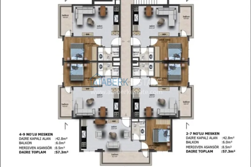 Купить дешево Новый строящейся проект резиденции комфорт-класса в районе Оба, Алания 1 