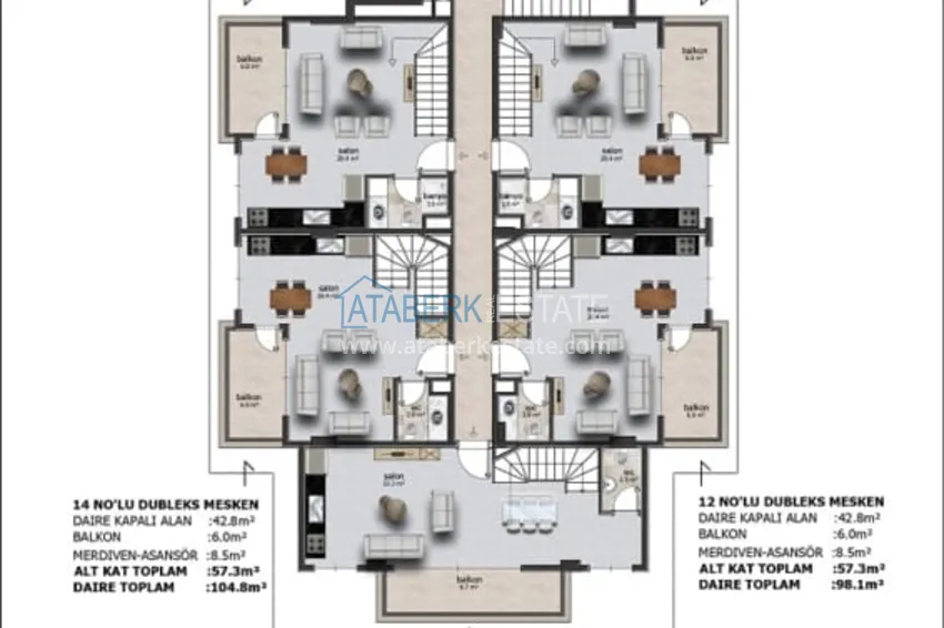 Купить дешево Новый строящейся проект резиденции комфорт-класса в районе Оба, Алания 2 