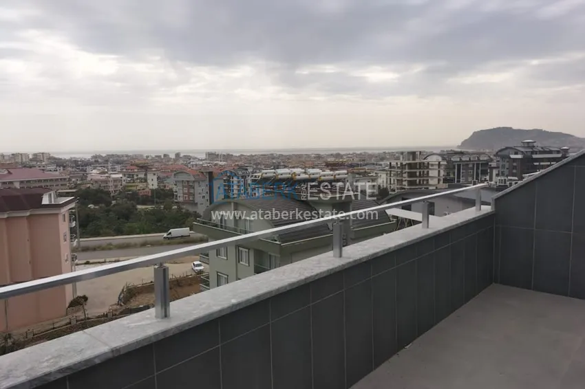 Приобрести Пентхаус-дуплекс 2+1 частично меблированный с видом на море, район Оба – Алания. Подходит для ВНЖ! 21