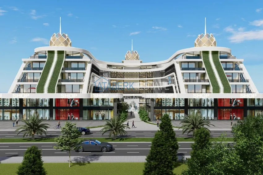 Новый проект  бизнес-центра на этапе строительства в Алании, район Оба  1 