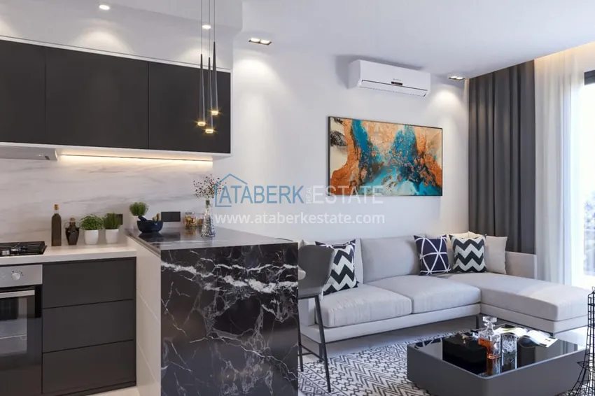 Приобрести Видовая квартира 1+1 от инвестора с рассрочкой, в комплексе на этапе строительства, район Авсаллар – Алания 3