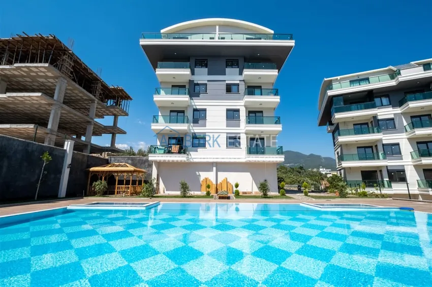 Квартира 1+1 меблированная в комплексе с инфраструктурой, район Оба, Алания 2 