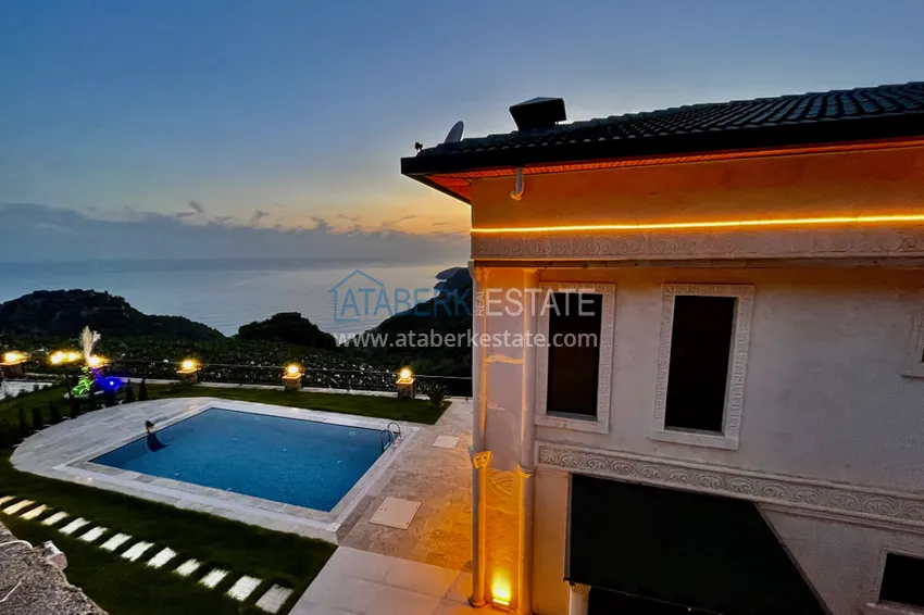 Современная частная двухэтажная вилла с новой мебелью и роскошным панорамным видом в Газипаше  6 