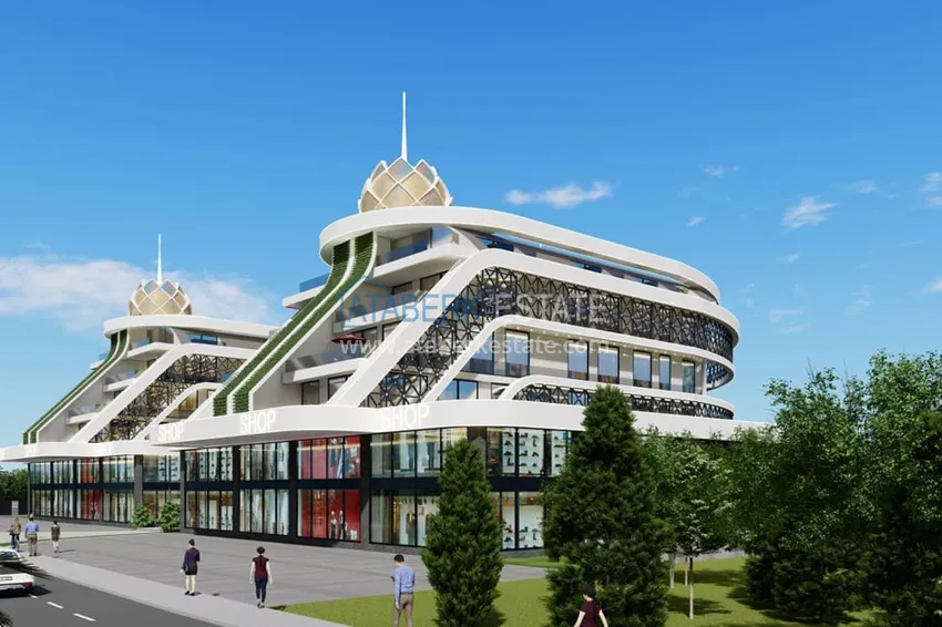 Новый проект  бизнес-центра на этапе строительства в Алании, район Оба  3 