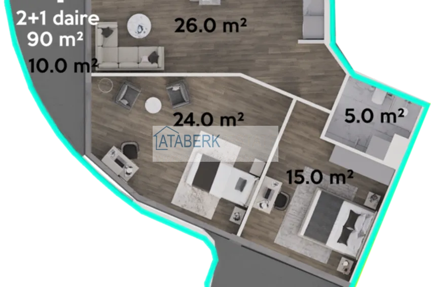 Купить дешево Новый проект на этапе строительства. Квартиры в Газипаше от застройщика 13 