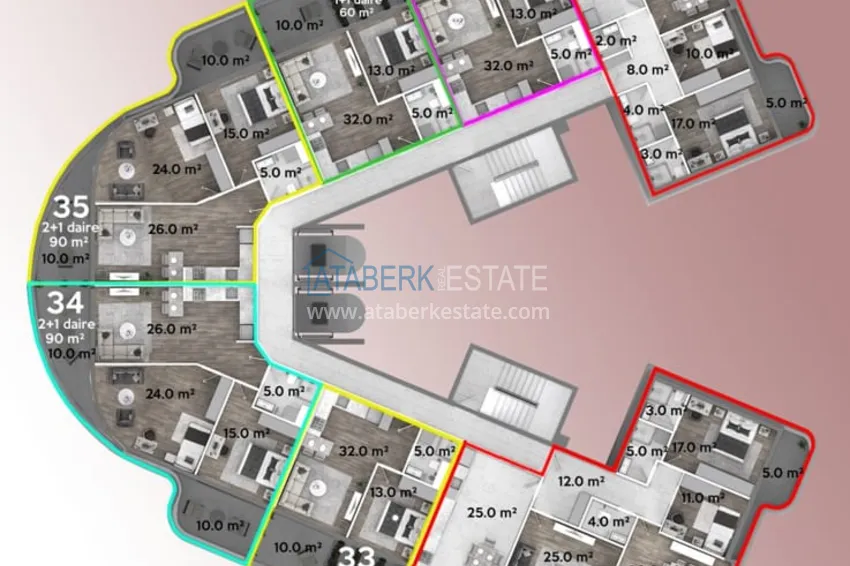 Купить дешево Новый проект на этапе строительства. Квартиры в Газипаше от застройщика 6 