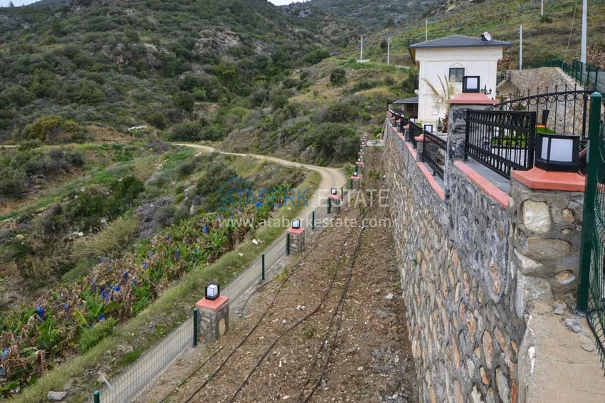 Современная частная двухэтажная вилла с новой мебелью и роскошным панорамным видом в Газипаше  9 