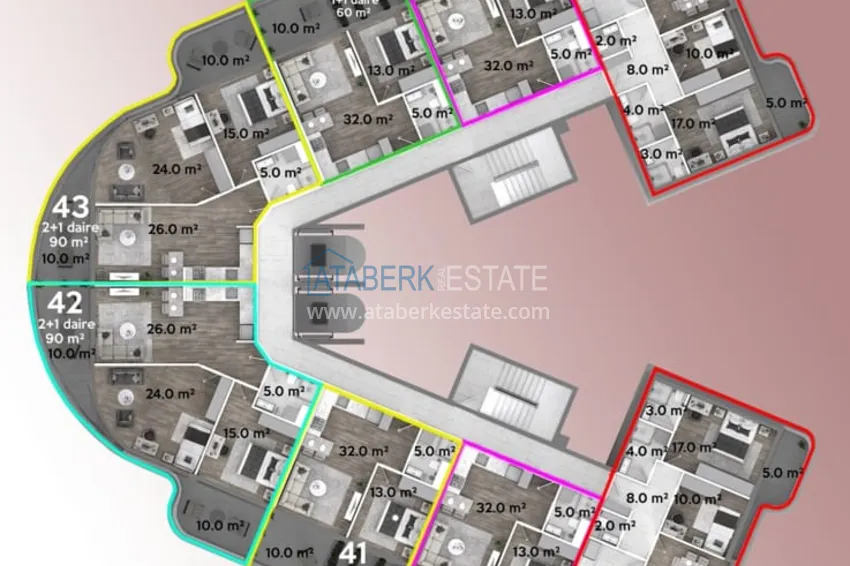 Купить дешево Новый проект на этапе строительства. Квартиры в Газипаше от застройщика 7 