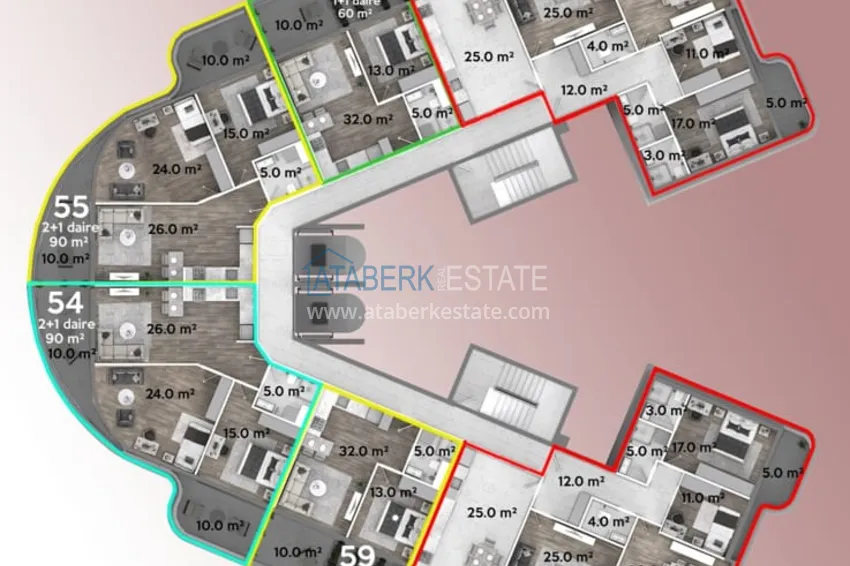 Купить дешево Новый проект на этапе строительства. Квартиры в Газипаше от застройщика 9 
