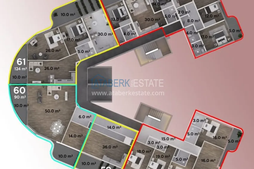 Купить дешево Новый проект на этапе строительства. Квартиры в Газипаше от застройщика 10 