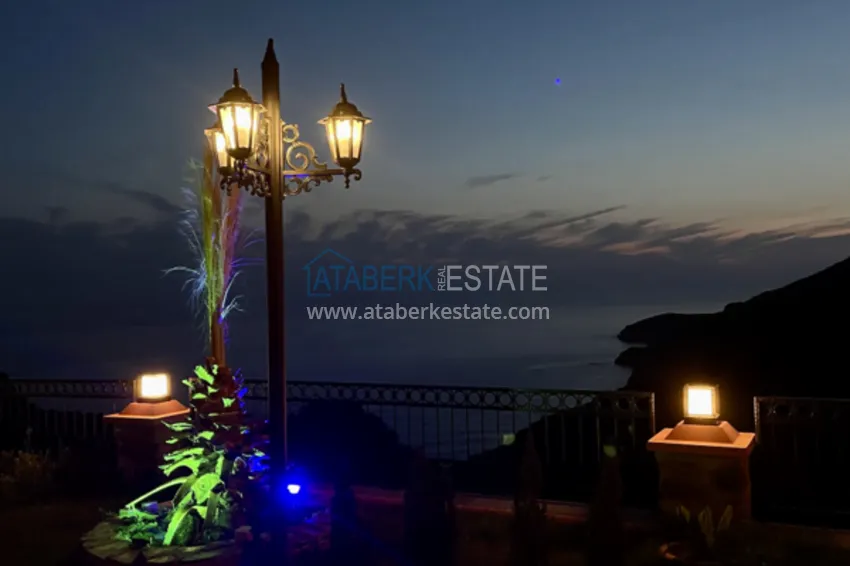 Современная частная двухэтажная вилла с новой мебелью и роскошным панорамным видом в Газипаше  14 