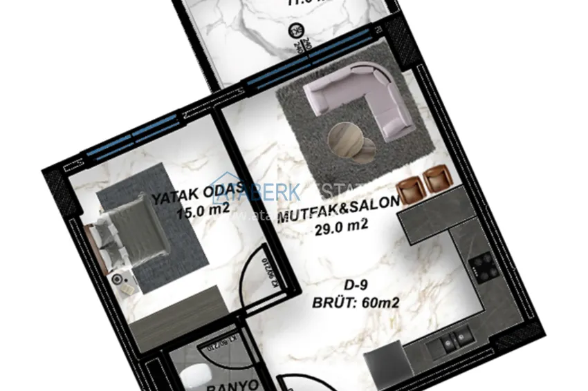 Купить дешево Новый проект шикарного жилого комплекса в Газипаше район Пазарджи 9 
