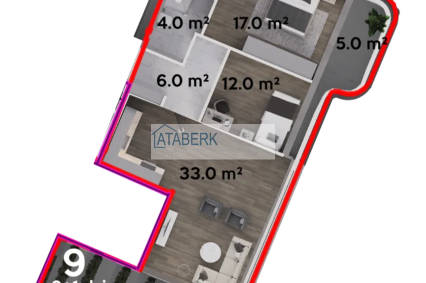 Купить дешево Новый проект на этапе строительства. Квартиры в Газипаше от застройщика 17 