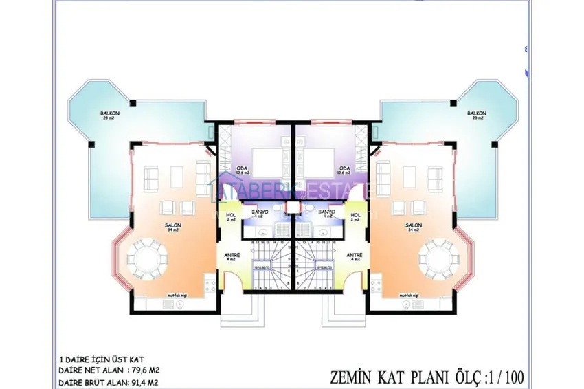 Купить дешево Видовой садовый дуплекс 3+1 с мебелью в Алании, район Тепе в клубном комплексе таунхаусов 1 