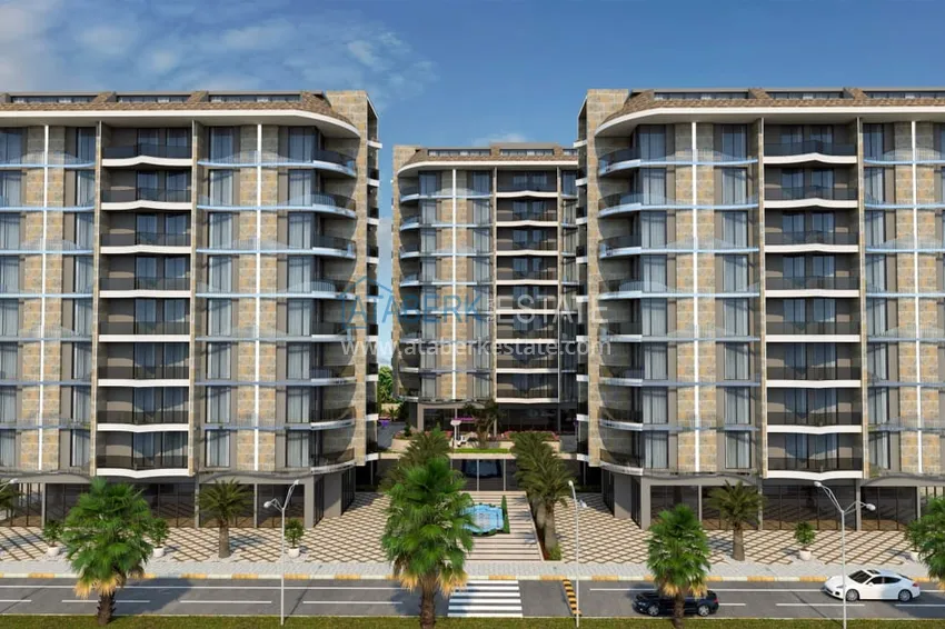 Квартиры 1+1 от инвестора в строящемся комплексе премиум-класса в 120 метрах от моря – Тосмур, Алания 4 