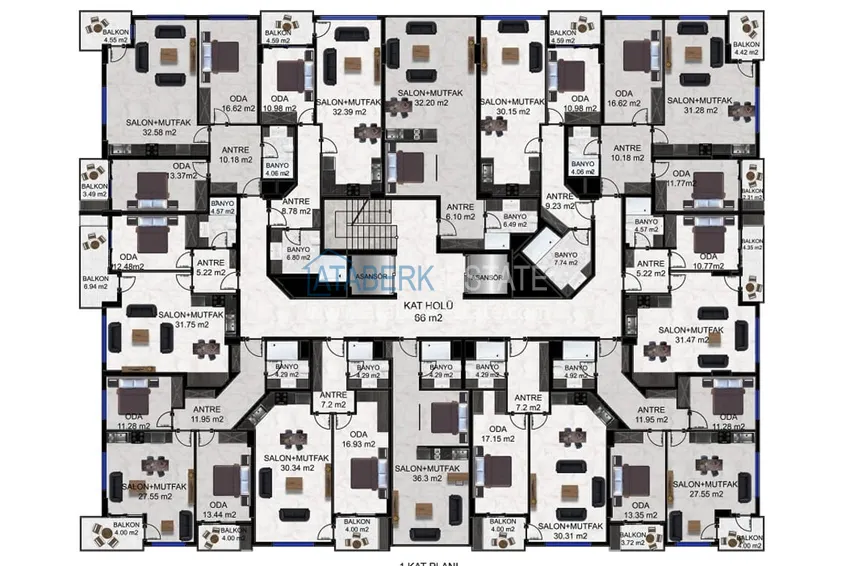 Купить дешево Новый проект малоэтажного жилого комплекса в Газипаше 1 