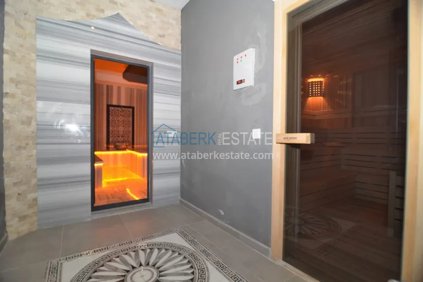 Садовый дуплекс 3+1 с мебелью в молодом жилом комплексе премиум-класса, район Оба – Алания  18 