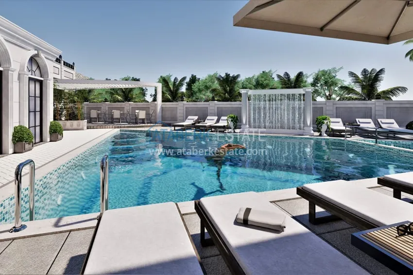 Новый проект роскошных таунхаусов класса-люкс в Алании район Бекташ. Подходит для гражданства  13 