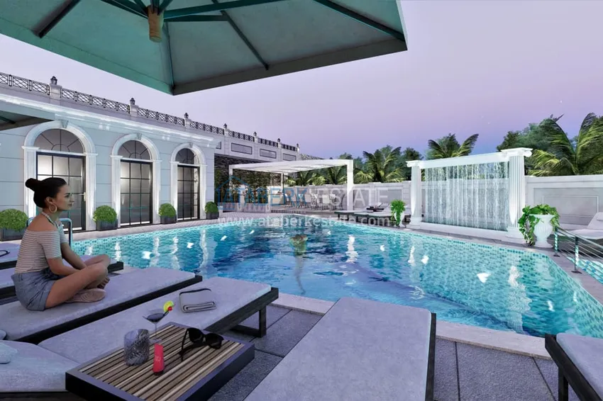 Новый проект роскошных таунхаусов класса-люкс в Алании район Бекташ. Подходит для гражданства  14 