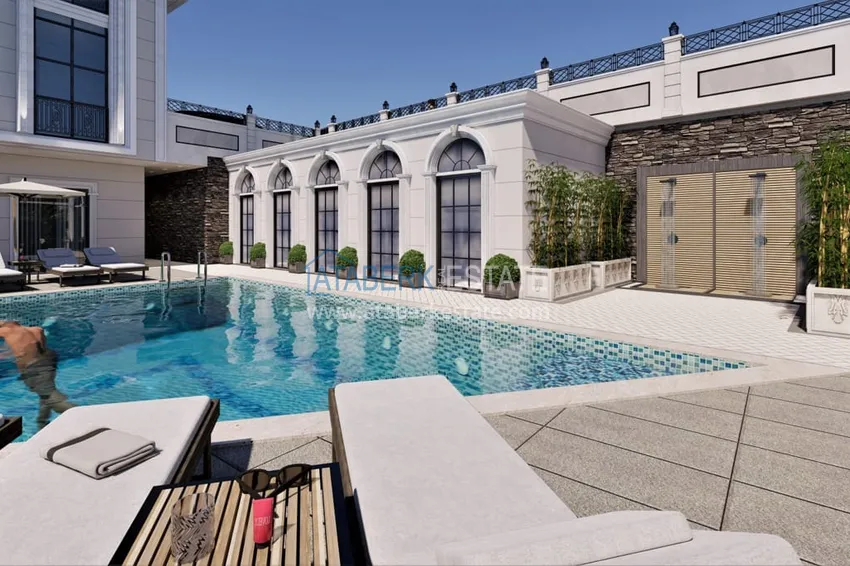 Новый проект роскошных таунхаусов класса-люкс в Алании район Бекташ. Подходит для гражданства  15 